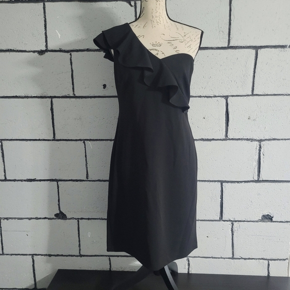 Calvin Klein Dresses & Skirts - Calvin Klein Black One-Shoulder Ruffle Dress